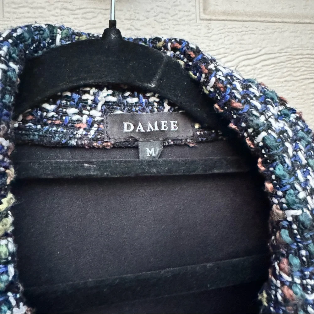 Navy Blazer with Tweed Accents - Picture 4 of 10